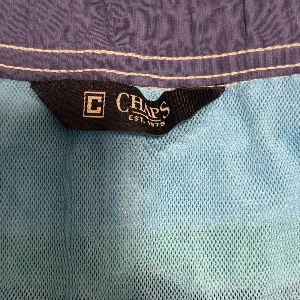 CHAPS Swim Shorts Mens Extra Large Blue Mesh Lined Board Drawstring Trunks